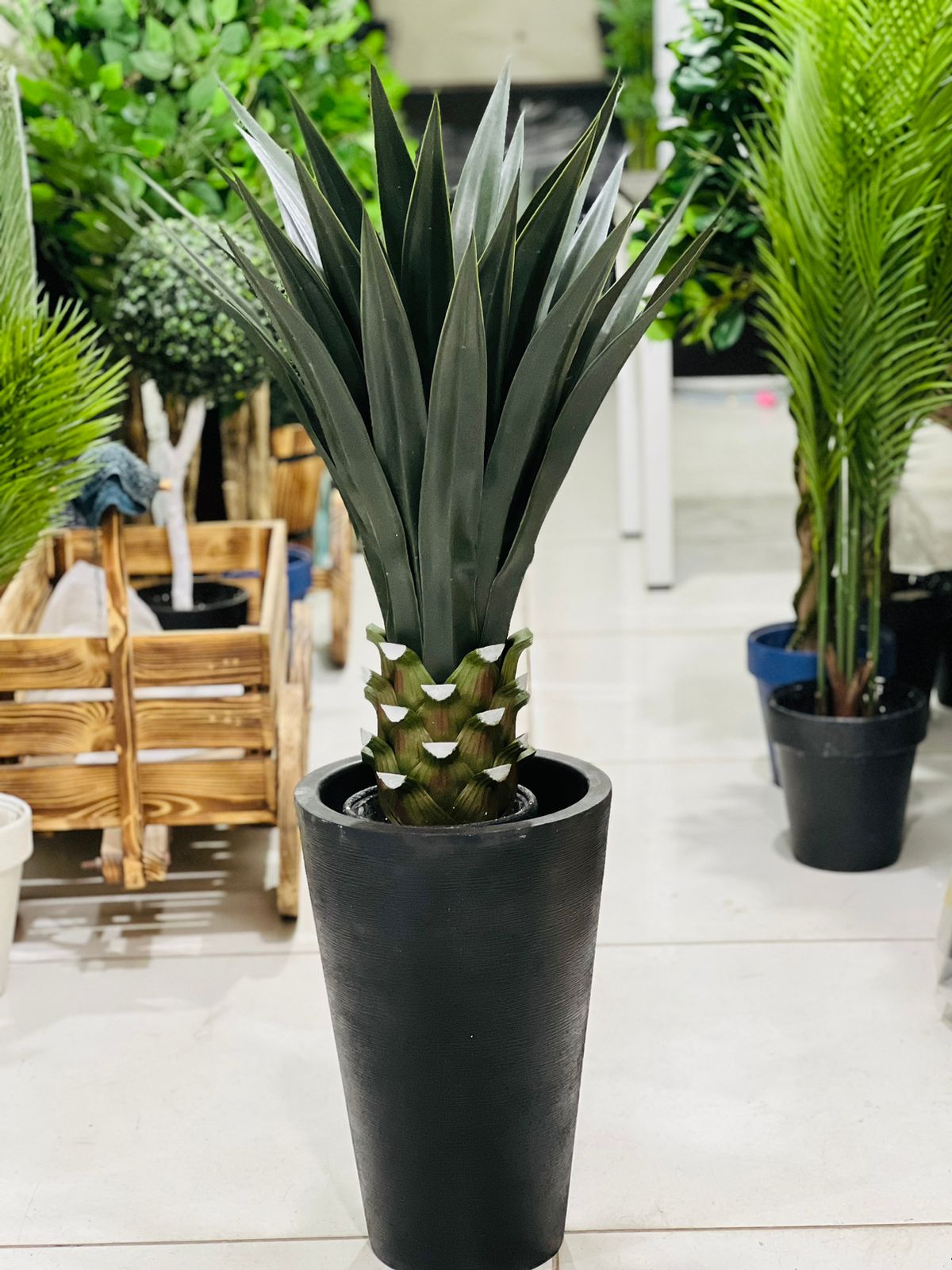 4 ft Artificial Yucca Plant with Fiber Planter – Indoor Decorative Plant