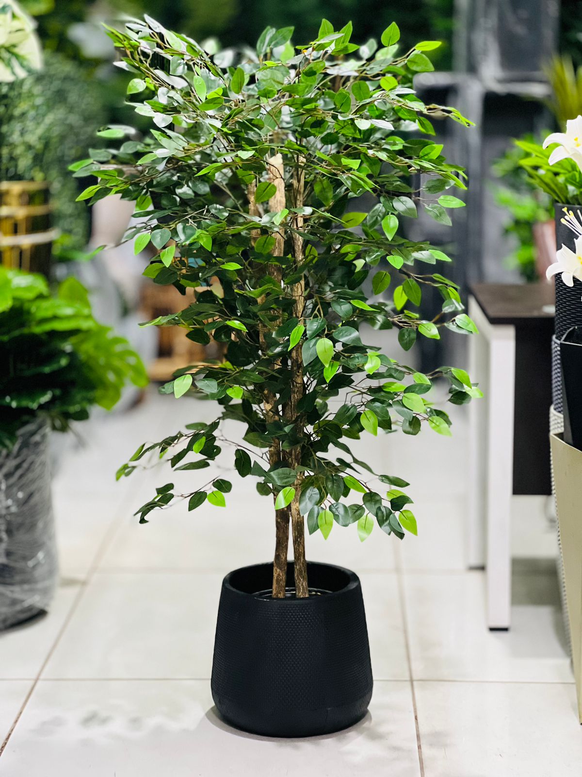 4 ft Artificial Ficus Plant with Planter Pot for Home & Office Décor