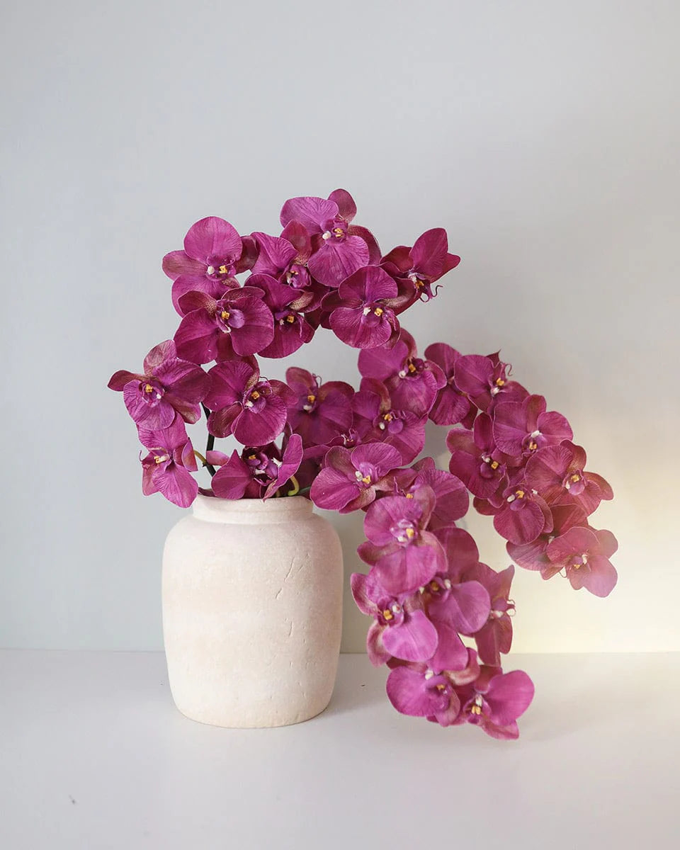 34 Inch Artificial Deep Magenta Phalaenopsis Orchid – Indoor Decorative Plant