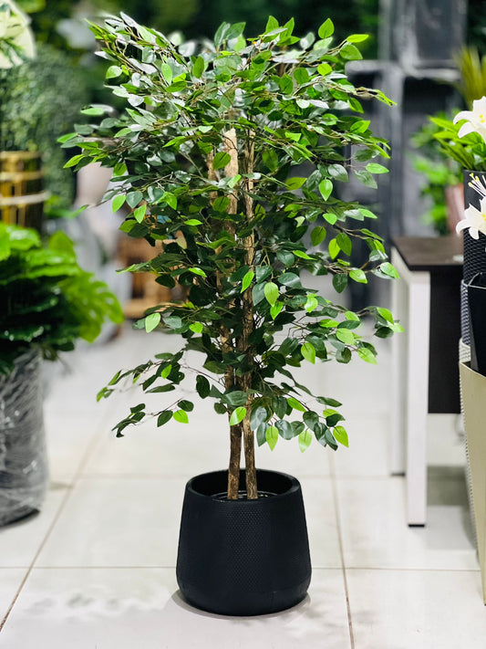 4 ft Artificial Ficus Plant with Planter Pot for Home & Office Décor