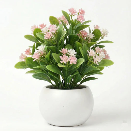 Mini Artificial Potted Plant with Blossoms - Walfay